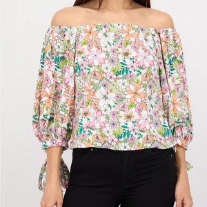 CeCe NWT,Off Shoulder Neck Balloon Sleeves Top, XL,